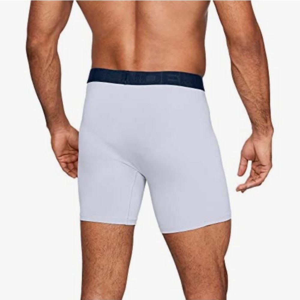 💖MEGA SALE💖Under Armour 2 Pack BoxerJock 6-in Navy Grey Men's 1330637 408 - Picture 6 of 11